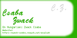 csaba zwack business card